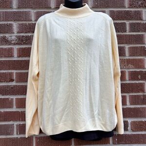 Allison Daley Light Yellow Mock Neck Sweater Women's XL